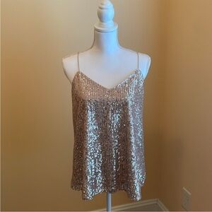 LOFT Shimmering Sequin Camisole - Rose Gold